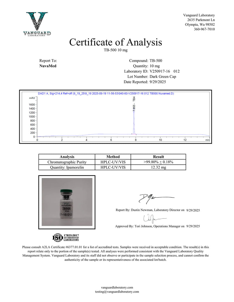 Thymosin Beta 4 (TB500) (10mg) COA
